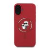 KARL LAGERFELD tok az IPHONE 16-hoz, MagSafe kompatibilis KLHMP16SSCMKCRHR (Szilikon KC Body Ring) piros