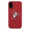 KARL LAGERFELD tok az IPHONE 16 Plus-hoz, MagSafe kompatibilis KLHMP16MSCMKCRHR (Szilikon KC Body Ring) piros