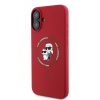 KARL LAGERFELD tok az IPHONE 16 Plus-hoz, MagSafe kompatibilis KLHMP16MSCMKCRHR (Szilikon KC Body Ring) piros