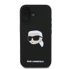 KARL LAGERFELD tok IPHONE 16-hoz, kompatibilis a MagSafe-dal KLHMP16SSKHPPLK (Sil KL Head Print) fekete