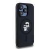 KARL LAGERFELD tok az IPHONE 15 Pro készülékhez, kompatibilis a MagSafe technológiával KLHMP15LSCMKCRHK (Szilikon KC Body Ring) fekete