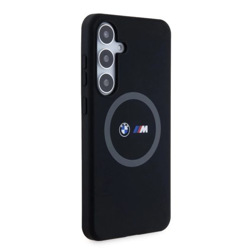 BMW M Printed Round and Logo Magsafe szilikon tok Samsung Galaxy S24+ készülékhez fekete