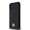 DKNY PU Leather Repeat Pattern Stack Logo MagSafe tok iPhone 11 készülékhez fekete