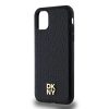 DKNY PU Leather Repeat Pattern Stack Logo MagSafe tok iPhone 11 készülékhez fekete