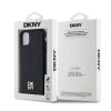DKNY PU Leather Repeat Pattern Stack Logo MagSafe tok iPhone 11 készülékhez fekete