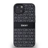 DKNY PU Leather Repeat Pattern Tonal Stripe tok iPhone 14 készülékhez fekete