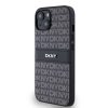 DKNY PU Leather Repeat Pattern Tonal Stripe tok iPhone 14 készülékhez fekete