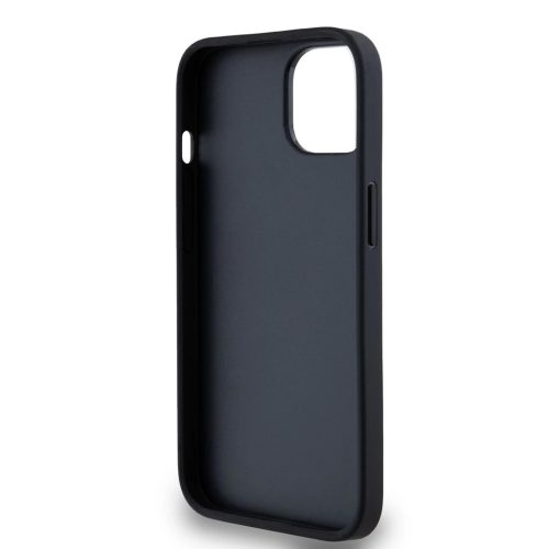 DKNY PU Leather Repeat Pattern Tonal Stripe tok iPhone 14 készülékhez fekete