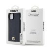 DKNY PU Leather Repeat Pattern Stack Logo MagSafe tok iPhone 13 készülékhez fekete
