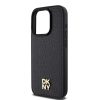 DKNY PU Leather Repeat Pattern Stack Logo MagSafe tok iPhone 13 Pro készülékhez fekete