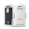 DKNY PU Leather Repeat Pattern Stack Logo MagSafe tok iPhone 13 Pro készülékhez fekete