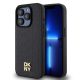 DKNY PU Leather Repeat Pattern Stack Logo MagSafe Tok iPhone 14 Pro készülékhez fekete