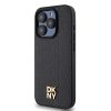 DKNY PU Leather Repeat Pattern Stack Logo MagSafe Tok iPhone 14 Pro készülékhez fekete