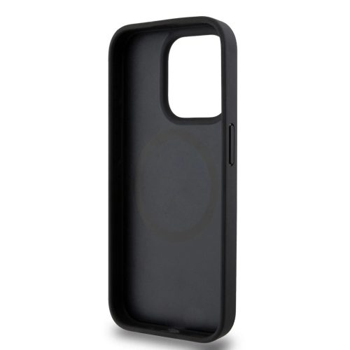 DKNY PU Leather Repeat Pattern Stack Logo MagSafe Tok iPhone 14 Pro készülékhez fekete