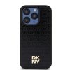 DKNY PU Leather Repeat Pattern Stack Logo MagSafe tok iPhone 14 Pro Max készülékhez fekete