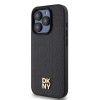DKNY PU Leather Repeat Pattern Stack Logo MagSafe tok iPhone 14 Pro Max készülékhez fekete