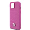 DKNY PU Leather Repeat Pattern Stack Logo MagSafe tok iPhone 15 készülékhez rózsaszín