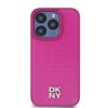 DKNY PU Leather Repeat Pattern Stack Logo MagSafe tok iPhone 15 Pro Max készülékhez rózsaszín