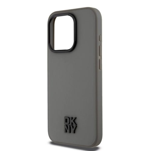 DKNY PU Leather Stack Logo Magsafe tok iPhone 15 Pro Max készülékhez szürke