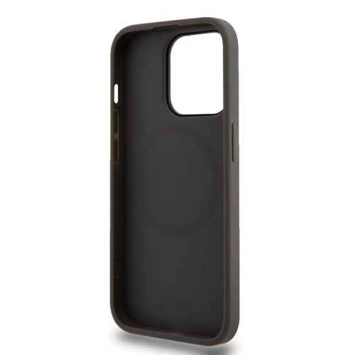DKNY PU Leather Stack Logo Magsafe tok iPhone 15 Pro Max készülékhez szürke