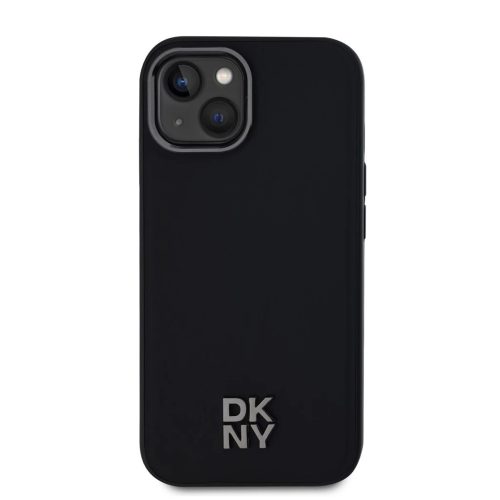 DKNY PU Leather Stack Logo Magsafe tok iPhone 15 készülékhez fekete