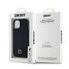 DKNY PU Leather Stack Logo Magsafe tok iPhone 15 készülékhez fekete
