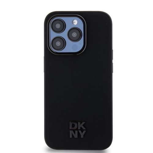 DKNY PU Leather Stack Logo Magsafe tok iPhone 15 Pro készülékhez fekete