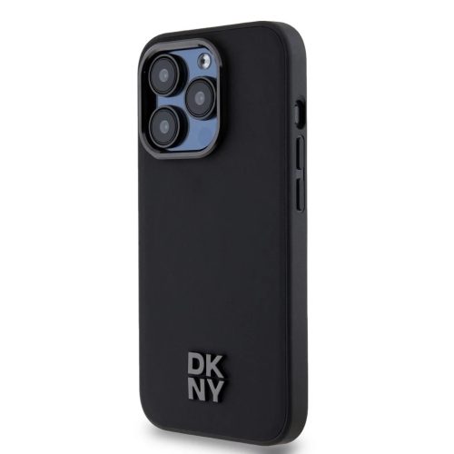 DKNY PU Leather Stack Logo Magsafe tok iPhone 15 Pro Max készülékhez fekete