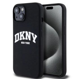   DKNY Liquid Silicone Arch Logo MagSafe tok iPhone 15 készülékhez fekete
