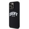 DKNY Liquid Silicone Arch Logo MagSafe tok iPhone 15 Pro Max készülékhez fekete
