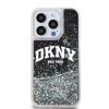 DKNY Liquid Glitter Arch Logo tok iPhone 15 Pro készülékhez fekete
