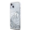 DKNY Folyékony Csillámpor Íves Logó Tok iPhone 15-re – Átlátszó