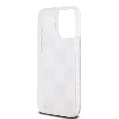 DKNY Liquid Glitter Checkered Pattern tok iPhone 15 Pro Max készülékhez rózsaszín
