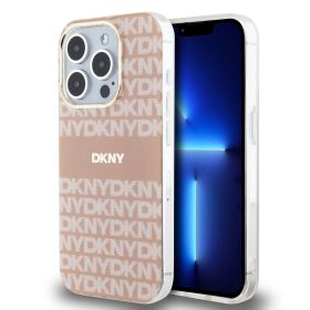   DKNY PC/TPU Repeat Pattern Tonal Stripe Magsafe tok iPhone 14 Pro Max készülékhez rózsaszín