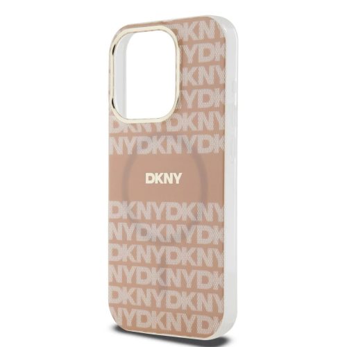 DKNY PC/TPU Repeat Pattern Tonal Stripe Magsafe tok iPhone 14 Pro Max készülékhez rózsaszín