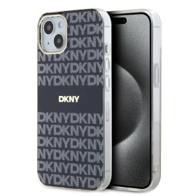   DKNY PC/TPU Repeat Pattern Tonal Stripe Magsafe tok iPhone 14 készülékhez fekete