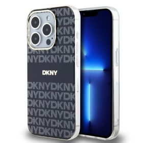   DKNY PC/TPU Repeat Pattern Tonal Stripe Magsafe tok iPhone 14 Pro Max készülékhez fekete