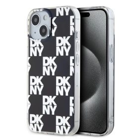   DKNY PC/TPU Checkered Pattern tok iPhone 15 készülékhez fekete