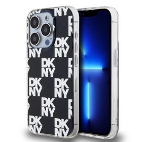   DKNY PC/TPU Checkered Pattern tok iPhone 15 Pro készülékhez fekete