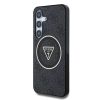 Guess IML 4G Glitter and Triangle Logo MagSafe tok Samsung Galaxy S25 készülékhez fekete