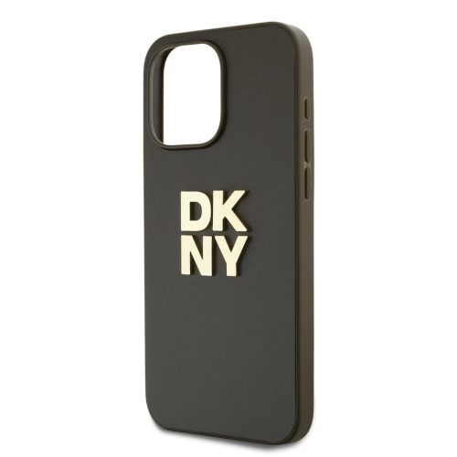 DKNY PU Leather Stack Logo Wrist Strap tok iPhone 14 Pro Max készülékhez barna