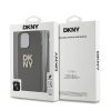 DKNY PU Leather Stack Logo Wrist Strap tok iPhone 14 Pro Max készülékhez barna