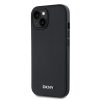 DKNY PU Leather Silver Metal Logo Magsafe tok iPhone 15 készülékhez fekete