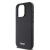DKNY PU Leather Silver Metal Logo Magsafe tok iPhone 15 Pro Max készülékhez fekete