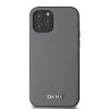 DKNY PU Leather Silver Metal Logo MagSafe tok iPhone 12/12 Pro készülékhez szürke
