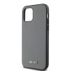 DKNY PU Leather Silver Metal Logo MagSafe tok iPhone 12/12 Pro készülékhez szürke
