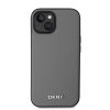 DKNY PU Leather Silver Metal Logo Magsafe tok iPhone 14 készülékhez szürke