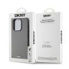 DKNY PU Leather Silver Metal Logo Magsafe tok iPhone 15 Pro Max készülékhez szürke