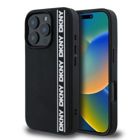   DKNY 3D Rubber Repeat Logo Line tok iPhone 16 Pro Max készülékhez fekete