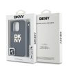 DKNY PU Leather Stack Logo csuklópántos tok iPhone 16 Pro készülékhez fekete